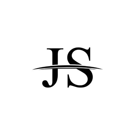 Combination of letters J and S ... black and whiteのイラスト素材