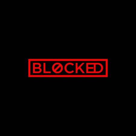 blocked icon, typography of a blocked word, with a lock symbolのイラスト素材
