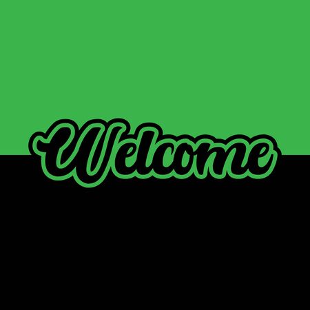 welcome, welcome word typography, hand letteringのイラスト素材