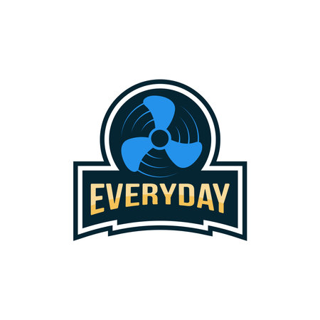 everyday logo, with sun, mountain, etcのイラスト素材