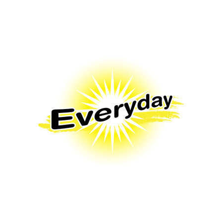 everyday logo, with sun, mountain, etcのイラスト素材