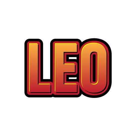 leo zodiac typography and 3d text effect. Vector illustration designのイラスト素材