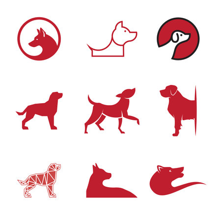 Set of dog icons. Collection of dog vector icons. Vector illustration.のイラスト素材