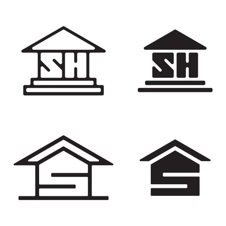 Bank vector icons set. Illustration isolated for graphic and web design.のイラスト素材