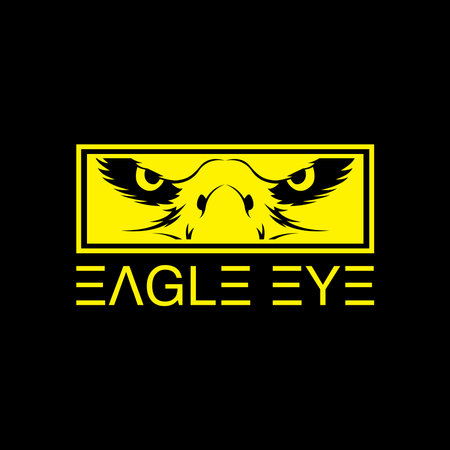 Eagle head logo design template. Vector illustration on black background.のイラスト素材