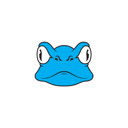 vector illustration of a blue frog isolated on a white background. flat designのイラスト素材