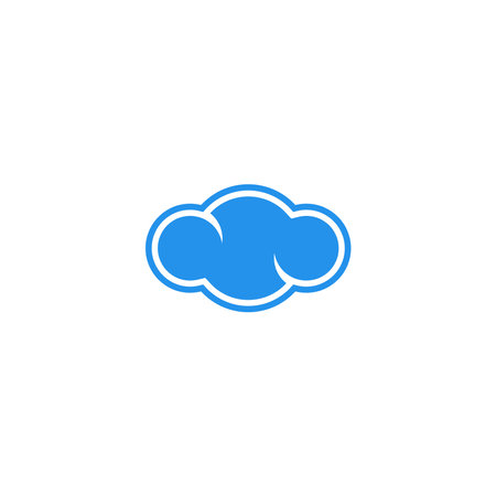 Cloud icon, vector illustration. Flat design style with blue color.のイラスト素材
