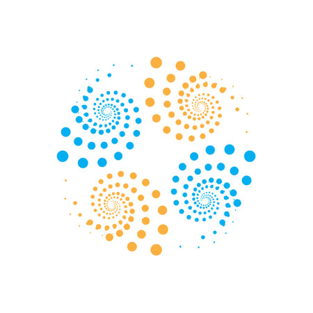 Circle halftone dots abstract logo, vector design element.のイラスト素材