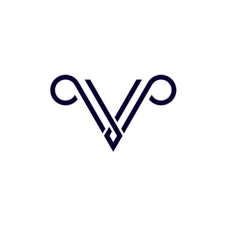 V Letter Logo Design Vector Template. Initial Linked Letter V Logo Designのイラスト素材