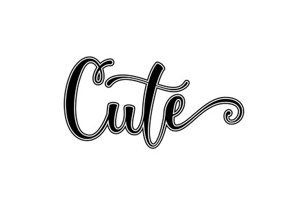 Cute hand drawn lettering. Calligraphy vector illustration.のイラスト素材