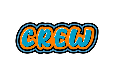 Crew. Vector handwritten lettering. Template for card, poster, banner, print for t-shirt.のイラスト素材