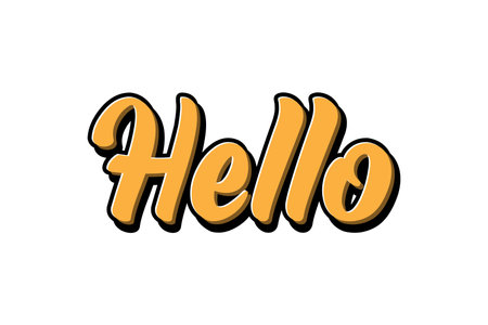 Hello. Vector handwritten lettering. Template for card, poster, banner, print for t-shirt.text effectのイラスト素材