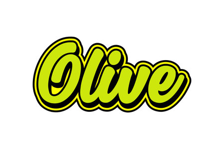 Olive. Vector hand drawn lettering. Template for card, poster, banner, print for t-shirt.のイラスト素材