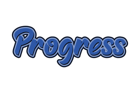 Progress. Hand drawn lettering. Vector typography.のイラスト素材