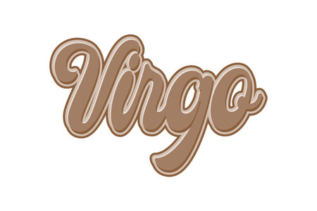 Virgo chocolate lettering isolated on white background. Vector illustration.のイラスト素材