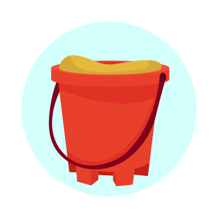 Cartoon bucket icon. Flat illustration of cartoon bucket icon for web designのイラスト素材