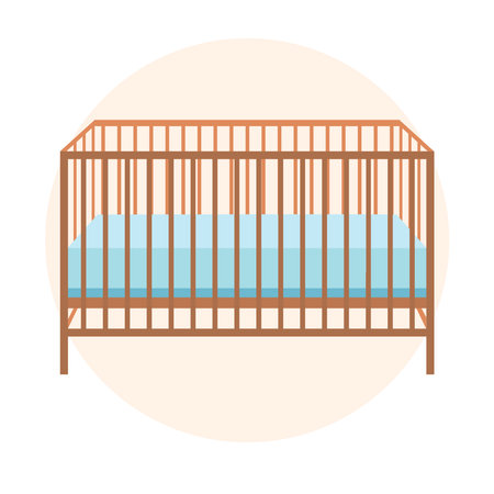 Baby bed icon. Flat illustration of baby bed vector icon for web designのイラスト素材