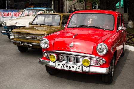 very beautiful old car with an inside view at the festival of vintage carsのeditorial素材