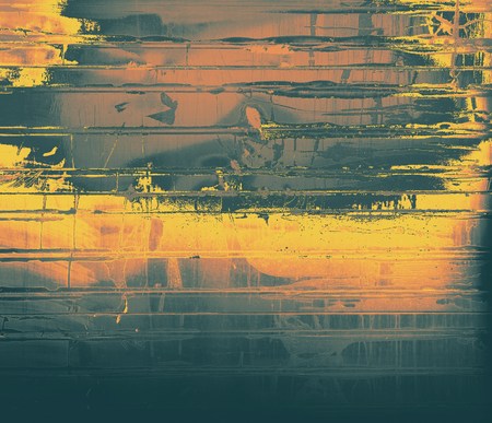 Abstract composition on textured, vintage background with grunge stains. With different color patterns: yellow, brown, orange, gray, greenの写真素材