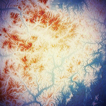 Vintage texture. With different color patterns: blue; orange; yellowの写真素材