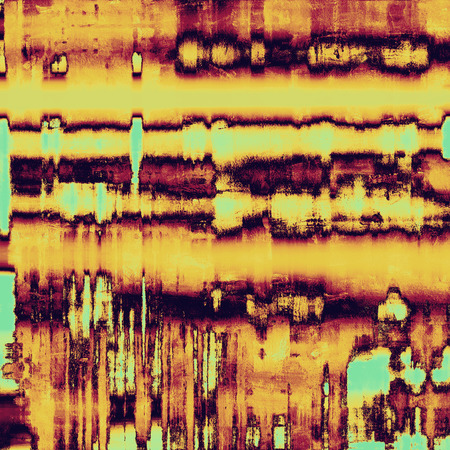 Weathered and distressed grunge background with different color patterns: purple (violet); brown; cyan; yellow (beige)の写真素材