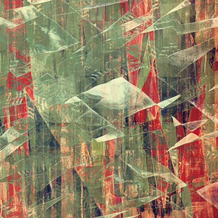 Textured old pattern as background. With different color patterns: brown; gray; green; red (orange)の写真素材