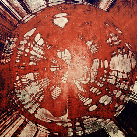 Grunge retro vintage textured background. With different color patterns: brown; gray; black; red (orange)の写真素材