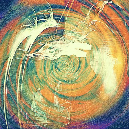 Spherical retro style abstract background, aged graphic texture with different color patterns: yellow (beige); brown; green; blue; red (orange); purple (violet)の写真素材