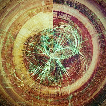 Spherical retro texture, shabby and ragged background in grunge style. With different color patterns: yellow (beige); brown; red (orange); purple (violet); green;の写真素材