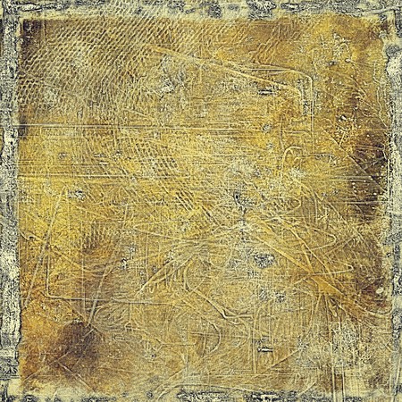 Tinted vintage texture, aged decorative grunge background with traditional antique elements and different color patterns: yellow (beige); brown; gray; blackの写真素材