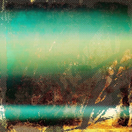 Grunge scratched background, abstract vintage style texture with different color patterns: yellow (beige); brown; black; green; blue; cyanの写真素材