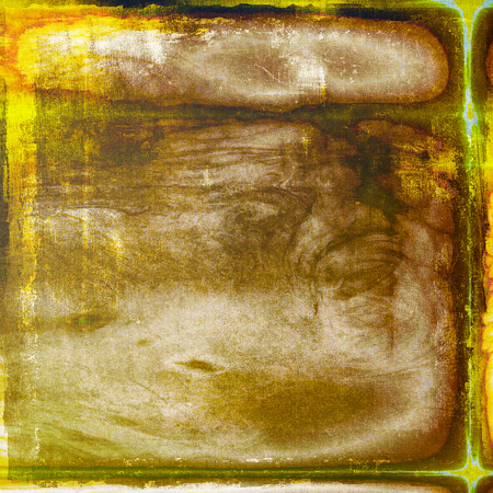 Glamour vintage frame, decorative grunge background. Aged texture with different color patterns: yellow (beige); brown; gray; green; red (orange)の写真素材