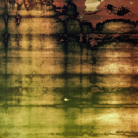 Vintage style designed background, scratched grungy texture with different color patterns: yellow...