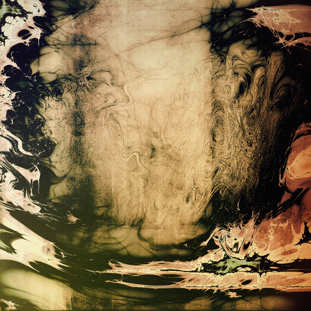 Vintage style designed background, scratched grungy texture with different color patterns: yellow (beige); brown; gray; red (orange); black; whiteの写真素材