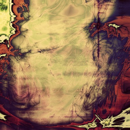 Abstract vintage background with grunge effects, ragged elements, and different color patterns: yellow (beige); brown; gray; green; blue; red (orange)の写真素材