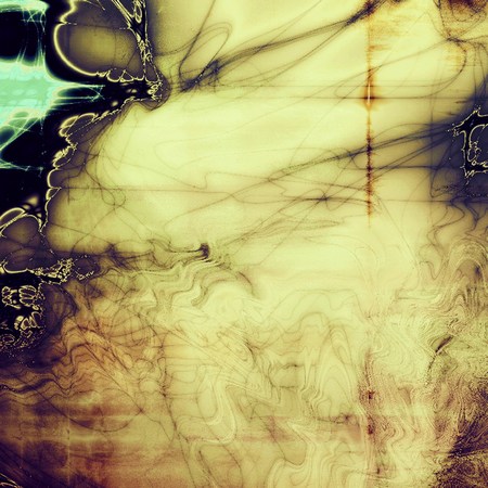 Abstract dirty texture or grungy background. With old style decorative elements and different color patterns: yellow (beige); brown; gray; green; purple (violet); blackの写真素材