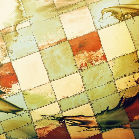 Geometric decorative vintage texture or creative grunge background with different color patterns:...