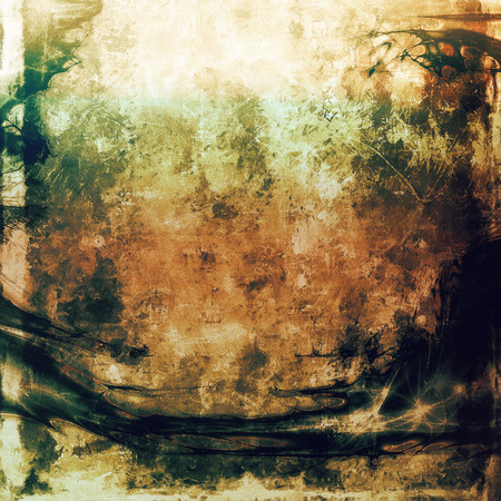 Old school aged texture or background for retro grunge design. With different color patterns: yellow (beige); brown; gray; green; blue; blackの写真素材