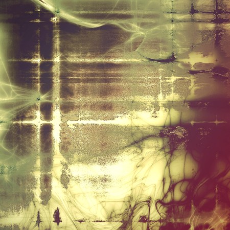 Sharp textured background, aged vintage backdrop with grungy style elements and different color patterns: yellow (beige); brown; green; gray; purple (violet); pinkの写真素材