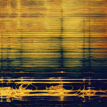 Retro style graphic composition on textured grunge background. With different color patterns: yellow (beige); brown; blue; red (orange); cyanの写真素材