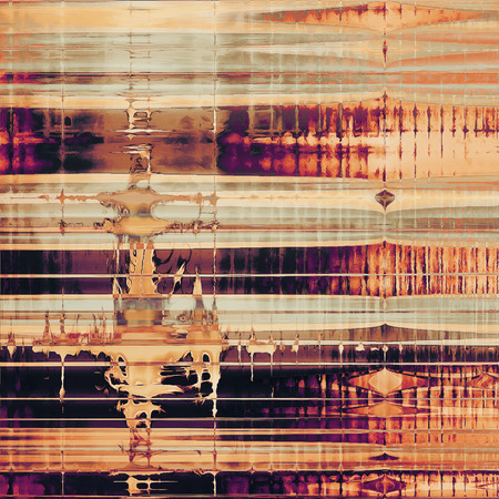 Grunge texture, aged or old style background with retro design elements and different color patterns: yellow (beige); gray; red (orange); purple (violet); black; pinkの写真素材