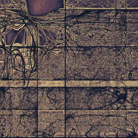 Distressed grunge texture, damaged vintage background with different color patterns: yellow (beige); brown; gray; purple (violet); blackの写真素材