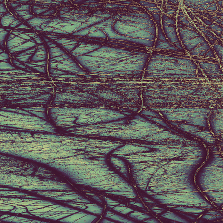 Aged vintage background with weathered texture, grunge design elements and different color patterns:...
