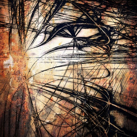 Ancient texture or damaged old style background with vintage grungy design elements and different color patternsの写真素材