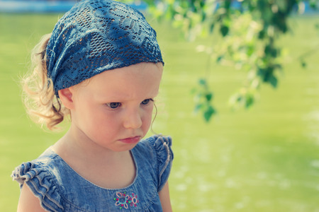 Funny little girl, selective focus.