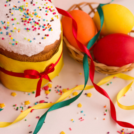 Decoration of Easter eggs. Selective focus.