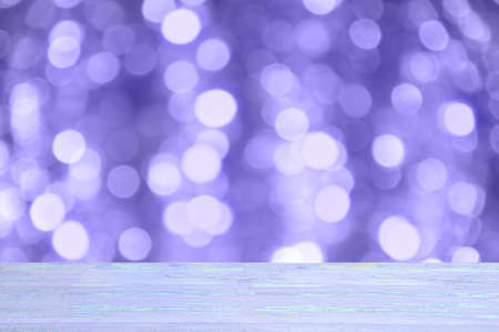 Background blank. Blue blurred bokeh and weathered aged wood planks.