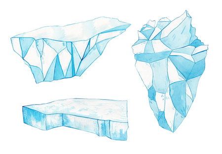 iceberg. watercolor illustration. illustration for design. Polar set Collectionの写真素材