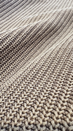 Close-up macro of gray sweater fabric fibersの写真素材