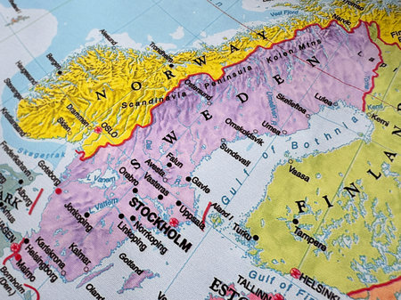 Sweden, Stockholm on the map of Europe.